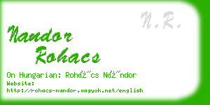 nandor rohacs business card